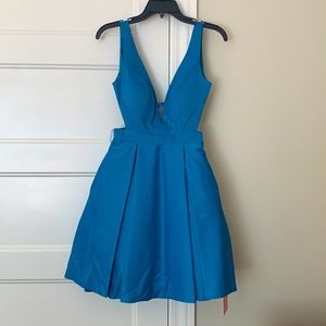 Jovani, dress, teal, cut outs, 2, new with tags